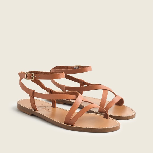 J. Crew Shoes - New JCREW Flat strappy Sandals in Vachetta Leather Tan